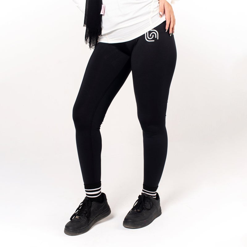 Beyond Women's Black Mide-Rise Leggings - Image 1
